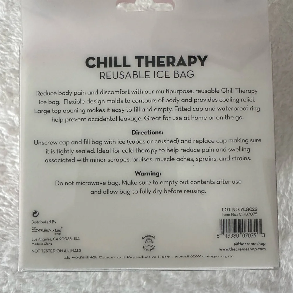 NWT The Crème Shop Pink Donut Reusable Ice Bag
